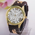 Trendy design 3 small dial face geneva branded watch